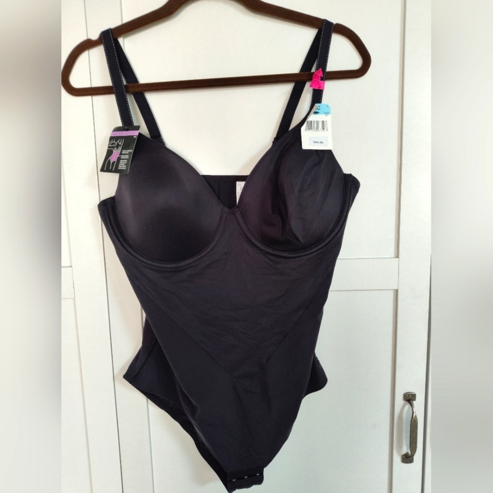 Maiden Form Flexees Black Body Shaper 40C New With Tags